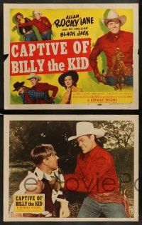 6z099 CAPTIVE OF BILLY THE KID 8 LCs '52 cool art of cowboy Rocky Lane & his stallion Black Jack!