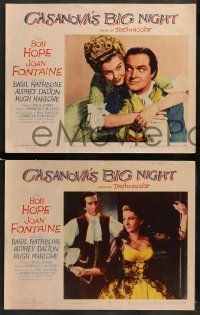 6z107 CASANOVA'S BIG NIGHT 8 LCs '54 great images of Bob Hope & sexy Joan Fontaine, Basil Rathbone!