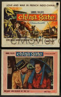 6z122 CHINA GATE 8 LCs '57 Samuel Fuller, Angie Dickinson, Gene Barry & Nat King Cole!