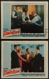 6z704 COMPULSION 5 LCs '59 Dean Stockwell & Bradford Dillman try perfect murder, Orson Welles!