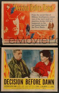 6z158 DECISION BEFORE DAWN 8 LCs '51 WWII movie from the secret files of Military Intelligence!