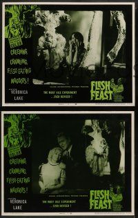 6z215 FLESH FEAST 8 LCs '70 cheesy horror starring poor Veronica Lake of all people!