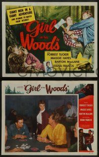 6z241 GIRL IN THE WOODS 8 LCs '58 Forrest Tucker, Maggie Hayes, TC action art of fighting men!
