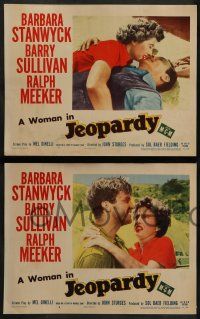 6z622 JEOPARDY 7 LCs '53 Barbara Stanwyck, Ralph Meeker, Barry Sullivan, John Sturges film noir!