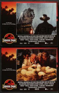 6z291 JURASSIC PARK 8 LCs '93 Steven Spielberg, Richard Attenborough re-creates dinosaurs!