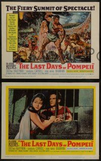 6z306 LAST DAYS OF POMPEII 8 LCs '60 mighty Steve Reeves in the fiery summit of spectacle!
