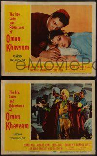 6z312 LIFE, LOVES & ADVENTURES OF OMAR KHAYYAM 8 LCs '57 Cornel Wilde telling stories to wives!