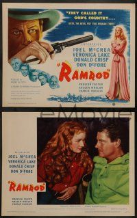 6z392 RAMROD 8 LCs '47 Lloyd Bridges, Charlie Ruggles, Joel McCrea & Veronica Lake in western action