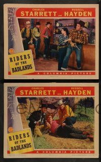 6z628 RIDERS OF THE BADLANDS 7 LCs '41 Charles Starrett & Russell Hayden ride the range!