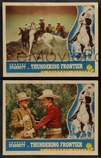 6z898 THUNDERING FRONTIER 3 LCs '40 Charles Starrett & pretty cowgirl Iris Meredith!