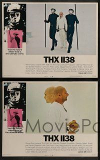 6z493 THX 1138 8 LCs '71 first George Lucas, Robert Duvall, bleak futuristic fantasy sci-fi!