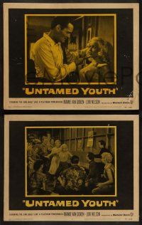 6z528 UNTAMED YOUTH 8 LCs '57 images of John Russell, sexy bad Mamie Van Doren & sexy girls!