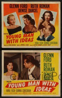 6z599 YOUNG MAN WITH IDEAS 8 LCs '52 Glenn Ford with sexy Ruth Roman, Denise Darcel & Nina Foch!