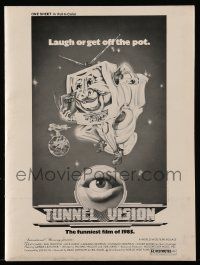 7a498 TUNNEL VISION presskit '76 wacky Chevy Chase, Laugh or get off the pot!
