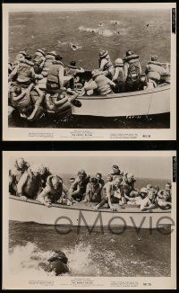 7a946 ENEMY BELOW 3 8x10 stills R61 guys on too-crowded boat, the amazing saga of the U.S. Navy!