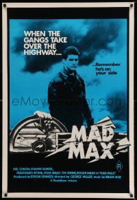 7b075 MAD MAX Aust 1sh R81 Mel Gibson, George Miller post-apocalyptic classic!