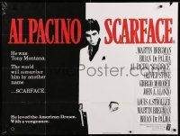 7b472 SCARFACE British quad '83 Al Pacino as Tony Montana, Brian De Palma, Oliver Stone!