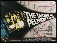 7b476 TAKING OF PELHAM ONE TWO THREE British quad '75 subway train hijacking, cool map art!