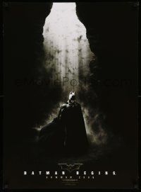 7b264 BATMAN BEGINS teaser Danish '05 great image of Christian Bale in batcave!