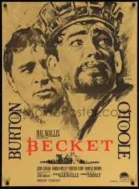 7b265 BECKET Danish '64 different Mac artwork of Richard Burton in the title role, Peter O'Toole!