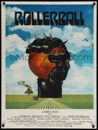 7b136 ROLLERBALL French 24x32 '75 cool completely different artwork by Jouineau Bourduge!