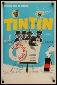 7b118 TINTIN ET LE MYSTERE DE LA TOISON D'OR French 16x24 '61 Talbot as Herge's Tintin, Tealdi art