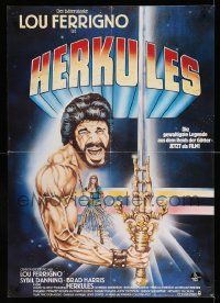 7b197 HERCULES German '83 wacky art of strongman Lou Ferrigno & sexy Sybil Danning!