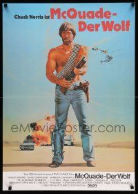 7b200 LONE WOLF McQUADE German '83 different art of Chuck Norris with a shotgun!