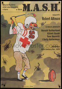 7b933 MASH Polish 26x38 '90 Robert Altman classic, Marszatek art of golfing football player!