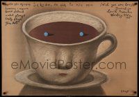 7b991 WISH YOU WERE HERE Polish 27x38 '87 Emily Lloyd, Stasys art of coffee cup w/eyes!