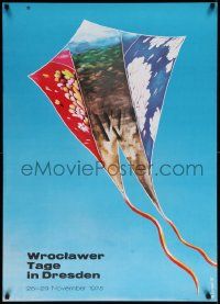 7b995 WROCLAWER TAGE IN DRESDEN Polish 27x37 '75 great artwork of a kite by M. Bernat!