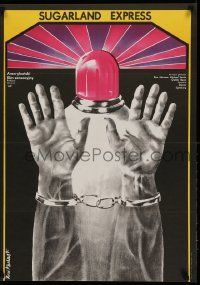7b835 SUGARLAND EXPRESS Polish 23x32 '75 Steven Spielberg, Rene Mulas artwork of police siren!