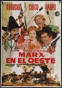 7b036 GO WEST Spanish R81 Alvaro art of cowboys Groucho, Chico & Harpo Marx in action!
