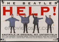 7b049 HELP German 20x28 R89 great image of The Beatles, John, Paul, George & Ringo!