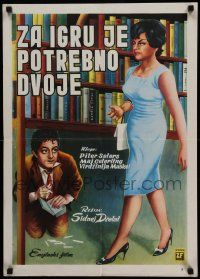 7b369 ONLY TWO CAN PLAY Yugoslavian 19x28 '62 different art of Peter Sellers and Virginia Maskell!