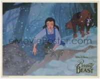 7c290 BEAUTY & THE BEAST foil LC '91 Walt Disney cartoon classic, Belle w/fallen Beast, foil title!