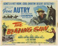 7c047 BLAZING SUN TC '50 Gene Autry is a hot ridin', cool shootin' desert detective with Champion!