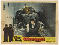 7c312 BLOCK-HEADS LC #2 R47 Stan Laurel & Oliver Hardy after car crashes through wall!