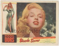 7c314 BLONDE SINNER LC '56 best super close up of sexy heavy-lidded bad girl Diana Dors!