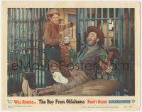 7c326 BOY FROM OKLAHOMA LC #8 '54 Will Rogers Jr. shares some booze with Lon Chaney Jr. in jail!