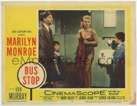 7c340 BUS STOP LC #4 '56 sexy showgirl Marilyn Monroe in skimpy outfit scares family in bathroom!