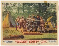 7c360 CAVALRY SCOUT LC #1 '51 far shot of Rod Cameron with Native American Indians by huge gun!
