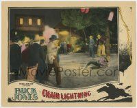 7c362 CHAIN LIGHTNING LC '27 Buck Jones with two guns holds down two gangs of crooks, lost film!