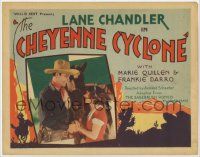 7c062 CHEYENNE CYCLONE TC '31 great image of cowboy Lane Chandler romancing pretty Marie Quillen!