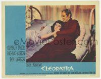 7c375 CLEOPATRA LC #6 '63 c/u of Rex Harrison as Caesar & Elizabeth Taylor cuddling in bed!
