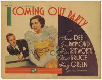 7c066 COMING OUT PARTY TC '34 rich pretty socialite Frances Dee loves poor violinist Gene Raymond!