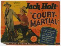 7c068 COURT MARTIAL TC '28 great image of Jack Holt begging pretty Betty Compson to stay, lost film!