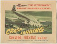 7c072 CRASH LANDING TC '58 the moment when 32 lives are laid bare, art of jet crashing in ocean!
