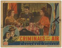 7c397 CRIMINALS OF THE AIR LC '37 Charles Quigly between young Rita Hayworth & Keith at table!