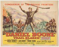 7c086 DANIEL BOONE TRAIL BLAZER TC '56 Ken Sawyer art of Bruce Bennett, conqueror of the frontier!